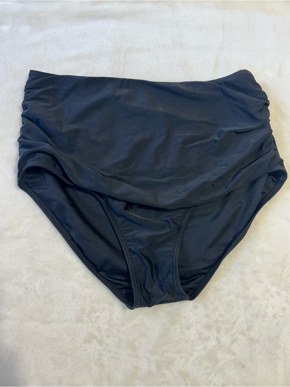 Maternity High-Waist Black Swim Bottoms